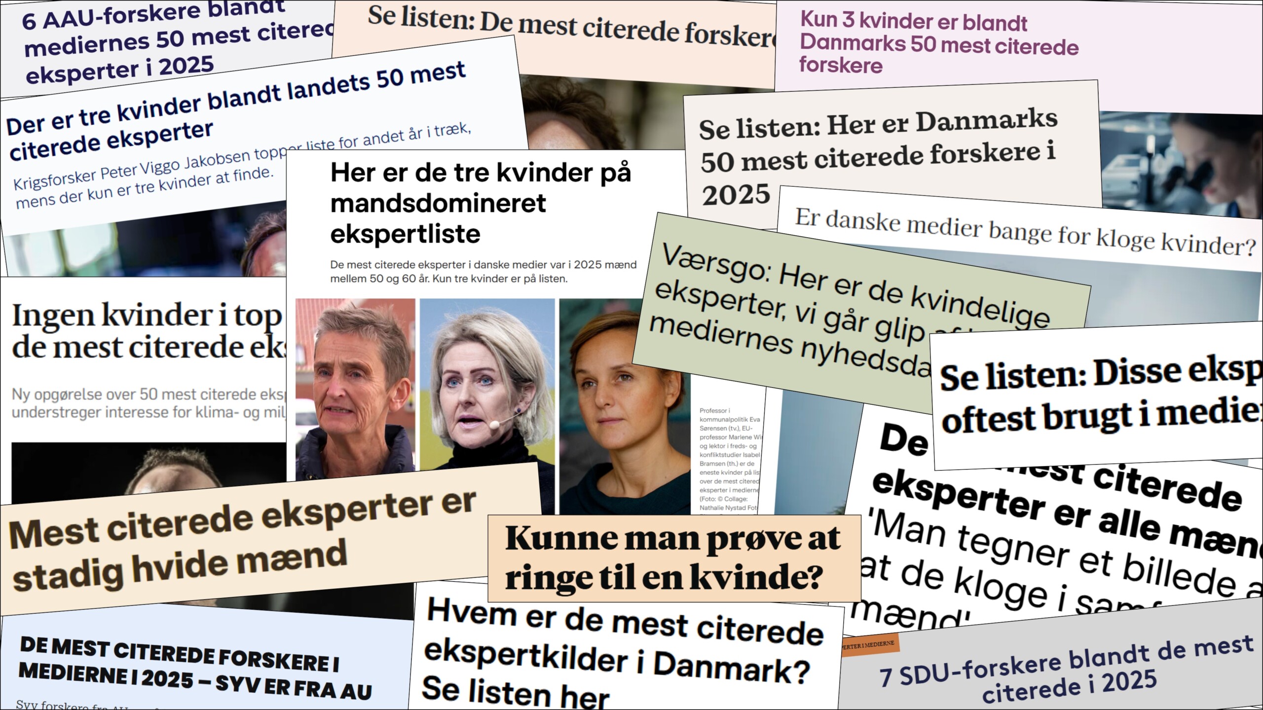 Hvert år trækker DM's undersøgelse af de 50 mest citerede eksperter i medierne overskrifter – og ofte handler de om, at der næsten ingen kvinder er på listen.
