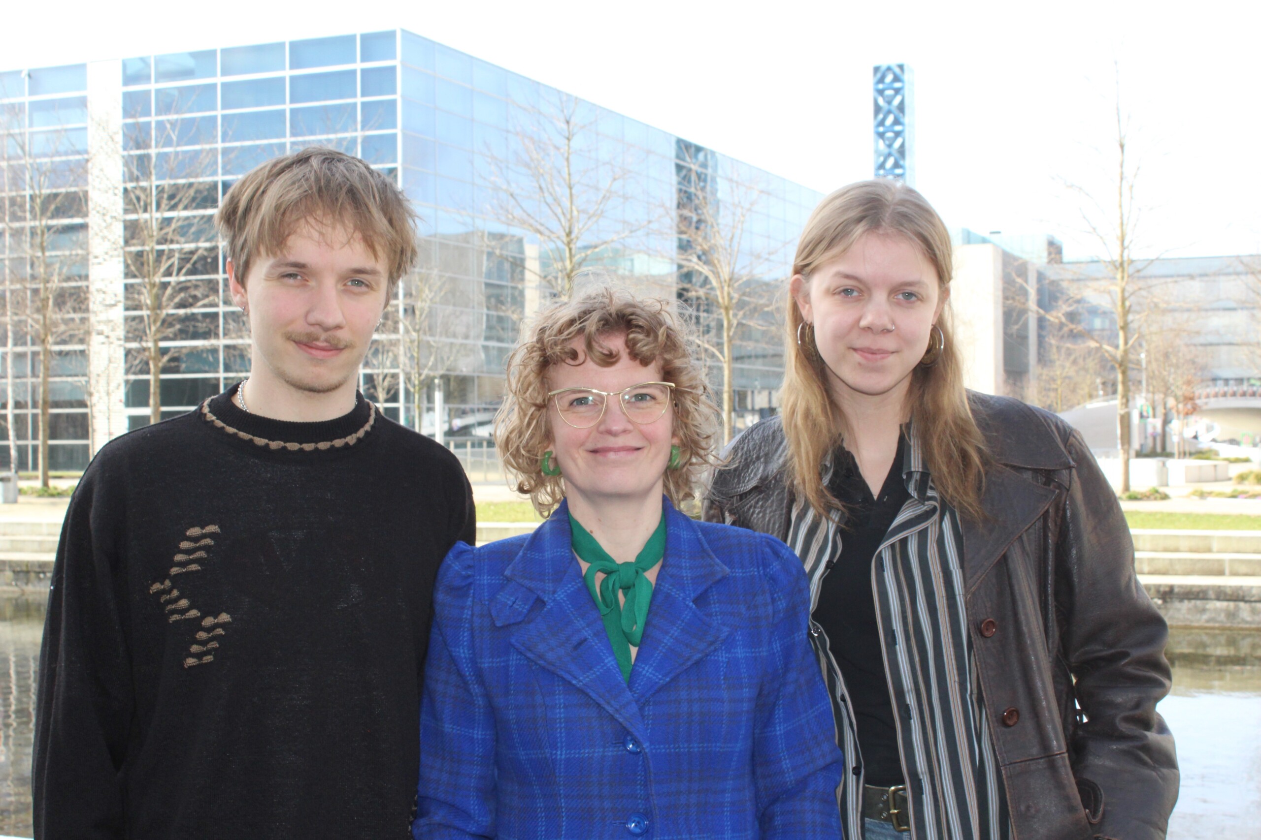 Fra venstre: Studerende Bertram Hagedorn-Rasmussen, Karen Jølving, Maja Gregersen.