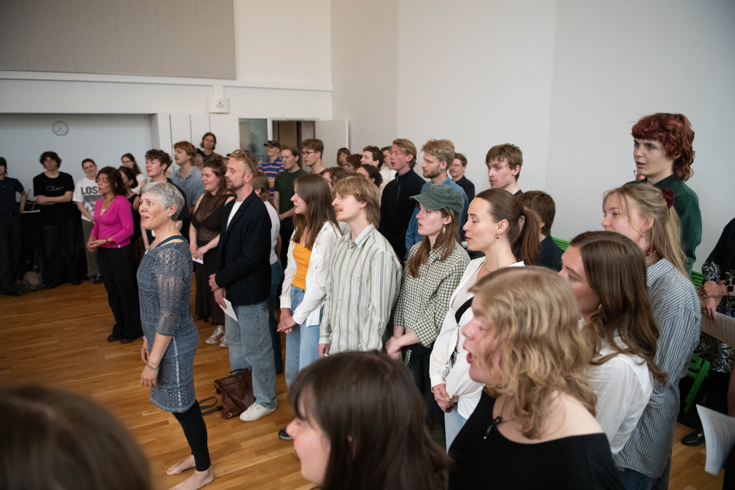 Universitetskoret Lille Muko sang under afskedsreceptionen for de fyrede undervisere.