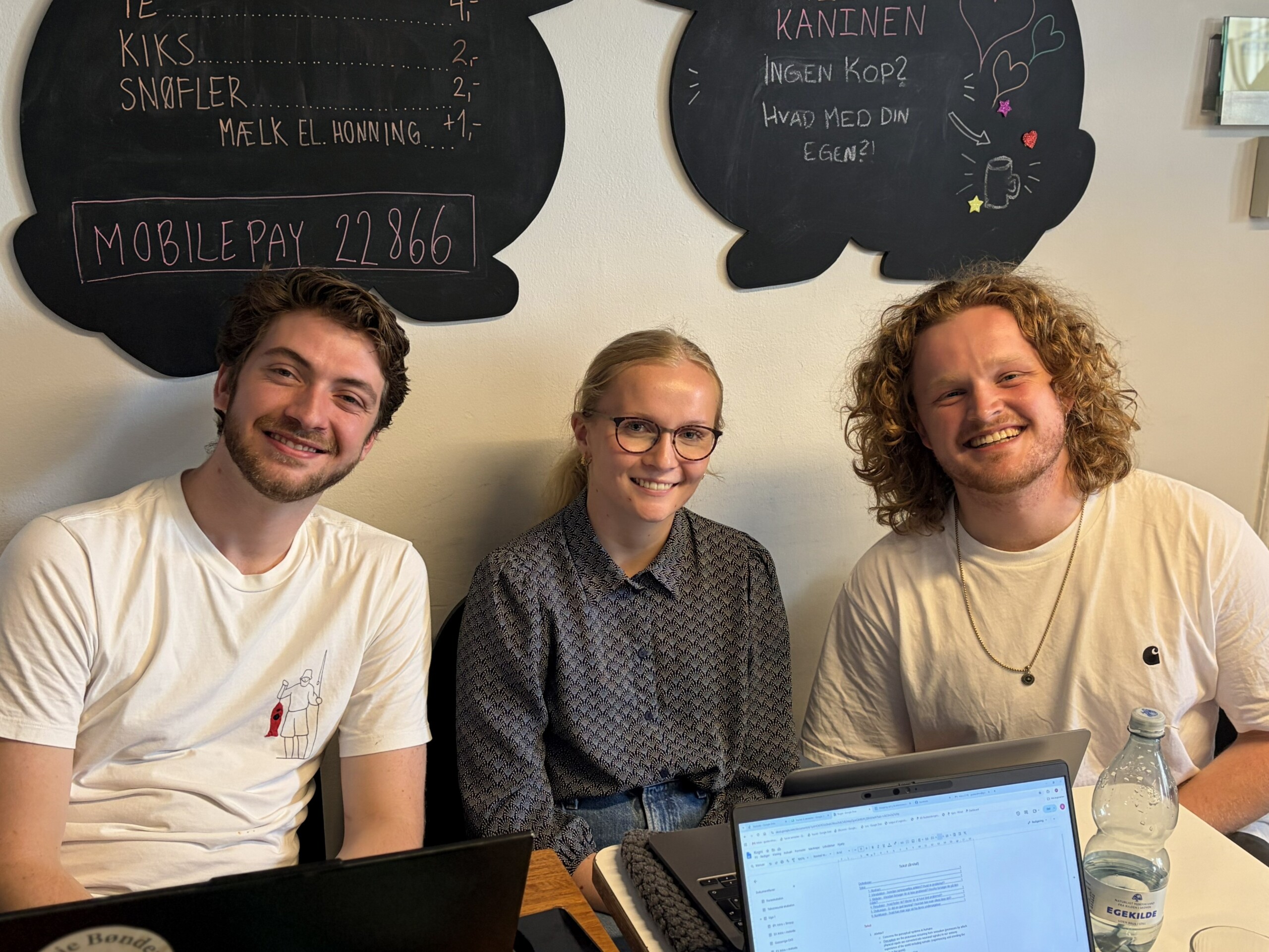 Elliot (tv), Laura og Gustav (th), læser psykologi på tredje semester.